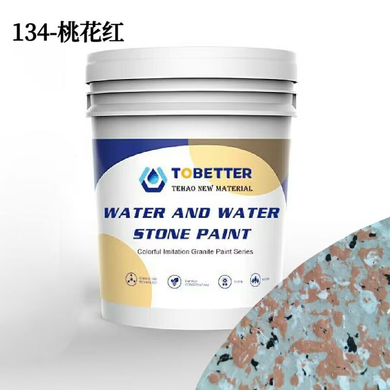 Peinture murale extérieure rouge à la fleur de pêchette texture de pierre colorée revêtements muraux résistants aux intempéries
